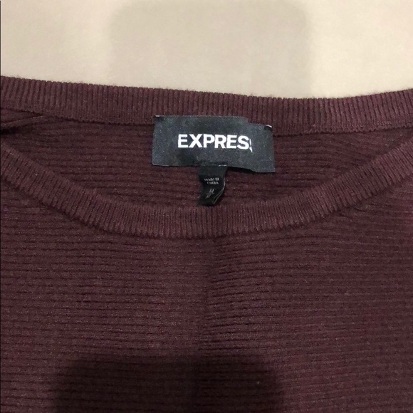 Express Cropped Sweater, Medium, Maroon - Picture 2 of 7